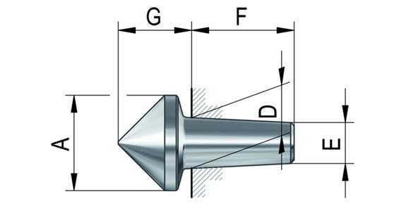 Auswechselbare Einsätze für mitlaufende Zentrierspitzen, Größe 110, 90°