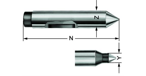 Zentrierspitze CoAE, Spannkreis-Ø 25-80, 90 mm länge