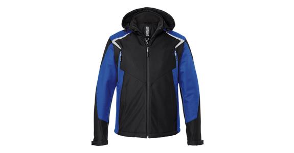 Winter softshell jacket BODYFORCE black/cornflower blue size 4XL