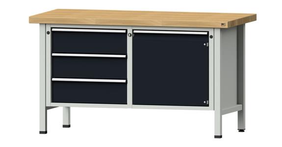 ANKE Stół warszt., mod.106 V, płyta ocyn. 1500x700x850 mm RAL 7035/7016