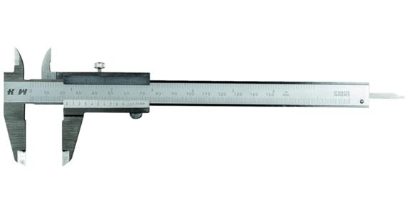 Stainless precision pocket vernier callipers 0-150 mm w. locking screw 