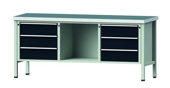 ANKE Stół warszt., mod.120 V, płyta z okł.uni. 2000 x 700 x 900 mm RAL 7035/7016