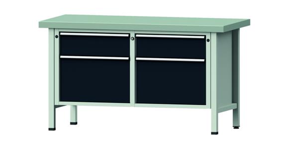 ANKE Stół warszt., mod. 205 V, płyta ocyn. 1500x700x850mm RAL 7035/7016