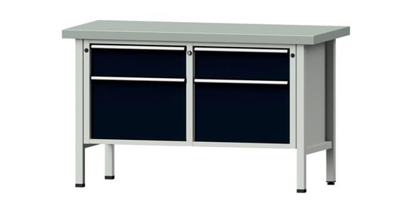 ANKE Stół warszt., mod. 205 V, płyta ocyn. 1500x700x900 mm RAL 7035/7016