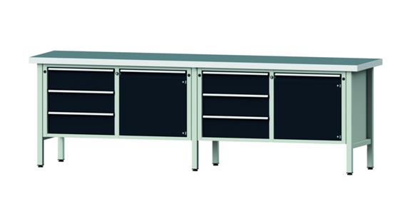 ANKE Stół warszt., mod. 106 V, płyta uni. 2800 x 700 x 900 mm RAL 7035/7016