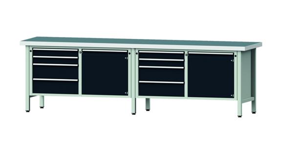ANKE Stół warszt., mod. 131 V, płyta uni. 2800 x 700 x 850 mm RAL 7035/7016