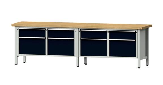 ANKE Stół warsztatowy, model 205 V, pł. lity buk 2800x700x850 mm, RAL 7035/7016