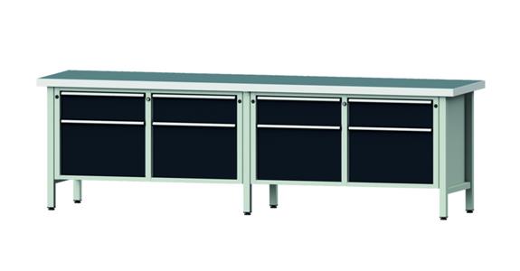 ANKE Stół warszt., mod. 205 V, płyta uni. 2800 x 700 x 850 mm RAL 7035/7016