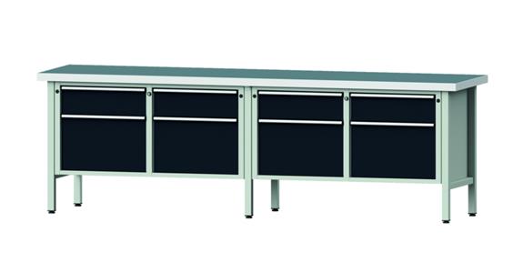 ANKE Stół warszt., mod. 205 V, płyta uni. 2800 x 700 x 900 mm RAL 7035/7016