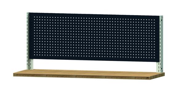Workbench superstructure WxH 2000x800 mm 1x perforated metal plate RAL 7035/7016