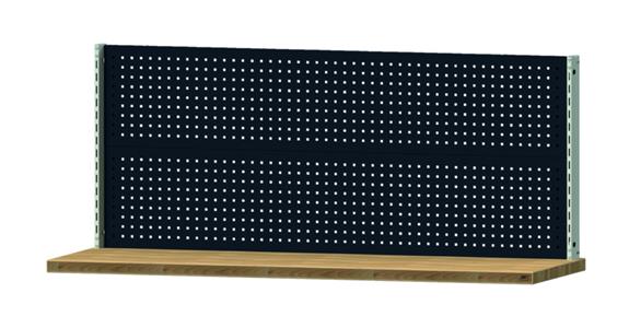 Workbench superstructure WxH 2000x800 mm 2x perforated metal plate RAL 7035/7016