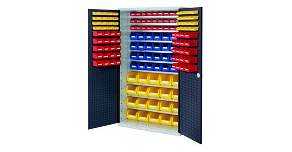 Large cabinet H1950xW1130xD590 mm 150boxes 10 shelves RAL 7035/7016