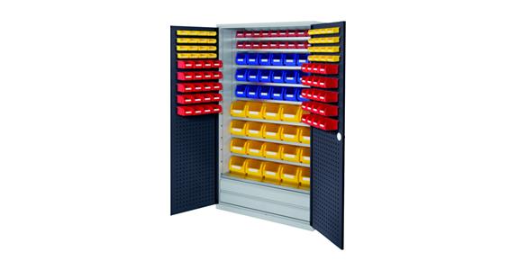 Large cabinet H1950xW1130xD590 mm 133boxes 9 shelves RAL 7035/7016