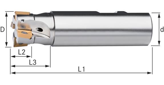 Frez trzp. ATORN, do pł. wieloost. IC T=2 16,0 x 85mm wałek D=16,0mm D1835B