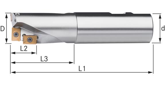 ATORN płytki wieloostrzowe, frez do wiercenia/pogłębiania 90° D=25,0 x 25 x 150 mm