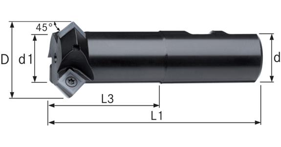 ATORN Podwójny frez do sfaz. do pł. wieloostrz., 25,0 mm chw. DIN 1835B, 45 st.