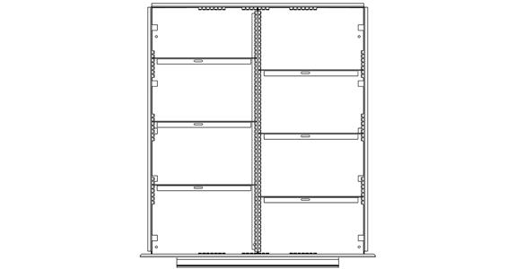 Drawer divider set 8 compartments height 90 mm DB series