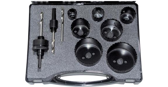 Zestaw pił otworowych z bimetalu ATORN HSS, 10 szt., 22–68 mm