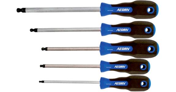 ATORN zestaw wkrętaków sześciokątnych, zestaw główek kulkowych, 5 szt., 3-8 mm