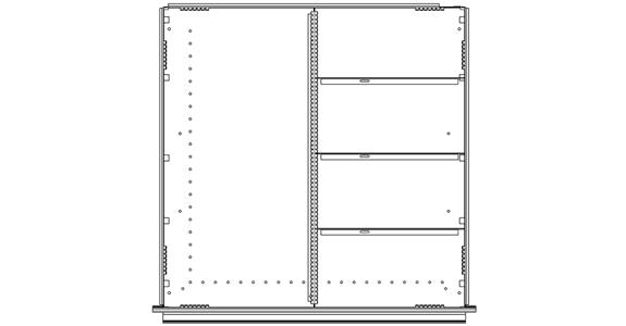 Zestaw przegródek szuflad 5 przedziałów, wysokość 60 mm, szerokość 722 mm, seria DBG