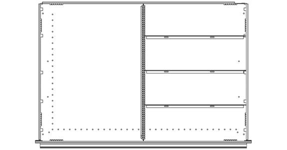 Zestaw przegródek szuflad 5 przedziałów, wysokość 90 mm, szerokość 1022 mm, seria DBG