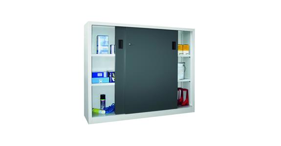 Szaf. z drzw. przes., drzwi z pełn. bl. W 1200 x S 1500 x G 400 mm RAL 7035/7016
