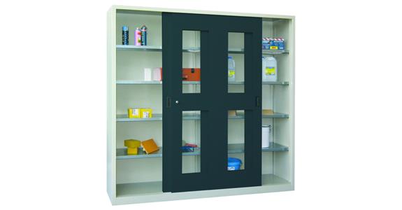 Szaf. z drzw. przes., drzwi z wziern. W 1950 x S 2000 x G 400 mm RAL 7035/7016