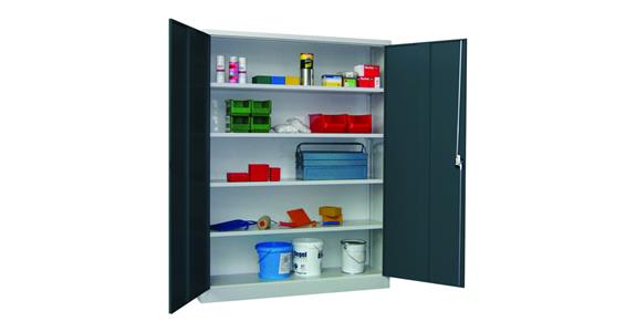 Hinged door cabinet, extra wide 1950x1500x600 mm, RAL 7035/7016