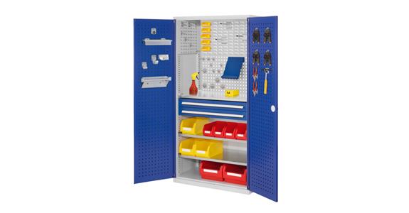 Cabinet with perforated panel door, MOD.1, 7035/5010