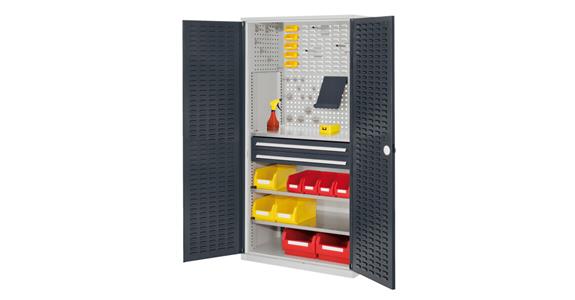 Cabinet with slotted panel door MOD.1 7035/7016
