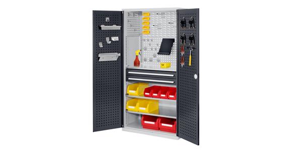 Cabinet with perforated panel door, MOD.1, 7035/7016