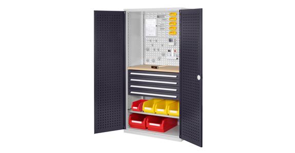 Cabinet with perforated panel door, MOD.3, 7035/7016