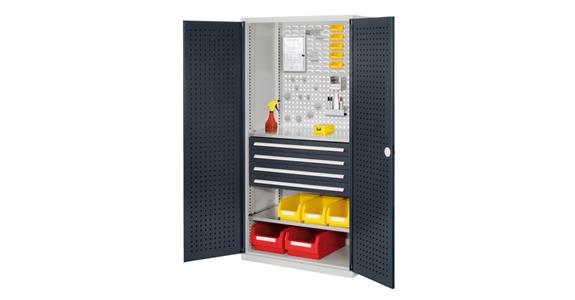 Cabinet with perforated panel door, MOD.4, 7035/7016