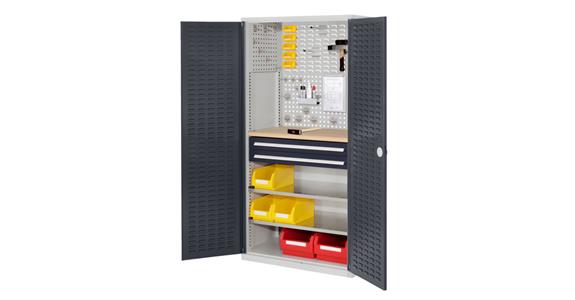 Cabinet with slotted panel door MOD.6 7035/7016