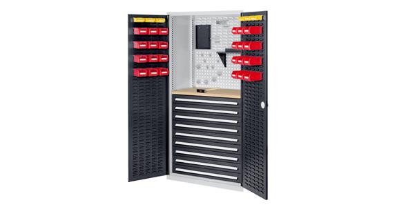 Cabinet with slotted panel door MOD.7 7035/7016