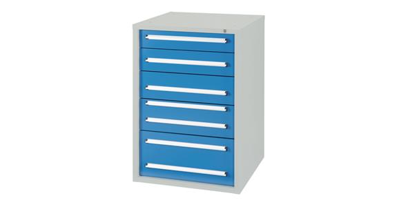 Drawer cabinet H1028XW722XD700mm 5 drawers RAL7035/5012
