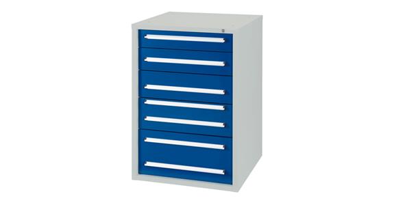 Drawer cabinet H1028XW722XD700mm 5 drawers RAL7035/5010