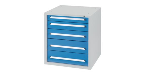 Drawer cabinet H800XW722XD700mm 5 drawers RAL7035/5012
