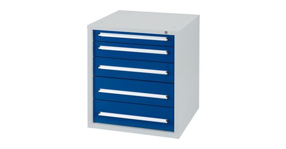 Drawer cabinet H800XW722XD700mm 5 drawers RAL7035/5010