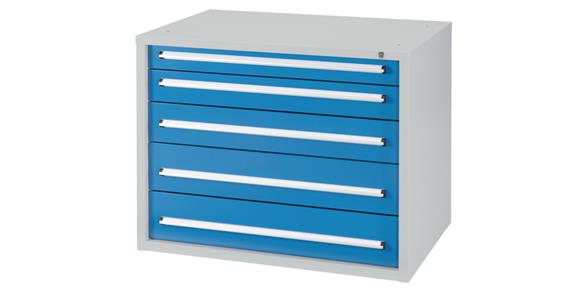 Drawer cabinet H800 x W1,022 x D700 mm 5 drawers RAL7035/5012