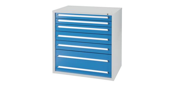 Drawer cabinet H1,028 x W1,022 x D700 mm 6 drawers RAL7035/5012
