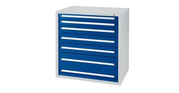 Drawer cabinet H1,028 x W1,022 x D700 mm 6 drawers RAL7035/5010