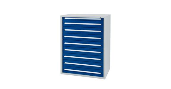 Drawer cabinet H1,328 x W1,022 x D700 mm 9 drawers RAL7035/5010