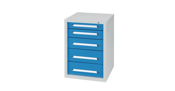 Undercounter cabinet W572 x D600 x H800 mm 5 drawers RAL7035/5012
