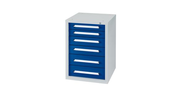 Undercounter cabinet W572XD600XH800 mm 6 drawers RAL7035/5010