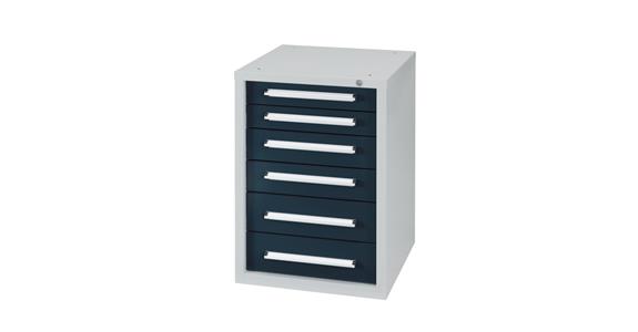Undercounter cabinet W572XD600XH800 mm 6 drawers RAL7035/7016