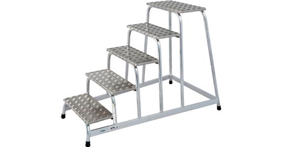 Drabinka ATORN, aluminium, 5 szczeble, wysokość pomostu 1,0 m