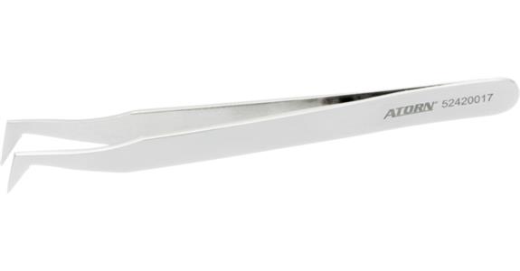 Pęseta ATORN, antymagnetyczna, 120 mm, kątowe, delikatne końcówki