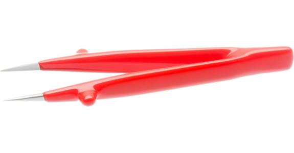 Pęseta izolowana zanurzeniowo ATORN, 130 mm, prosta, antymagnetyczna