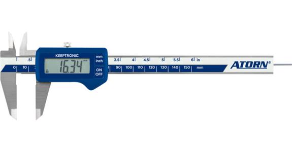 ATORN Suwmiarka IP40 elektroniczna 150 mm, płaski pręt głębokościomierza